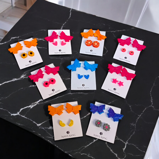 Mini Studs with Butterfly - Earring Studs Sets