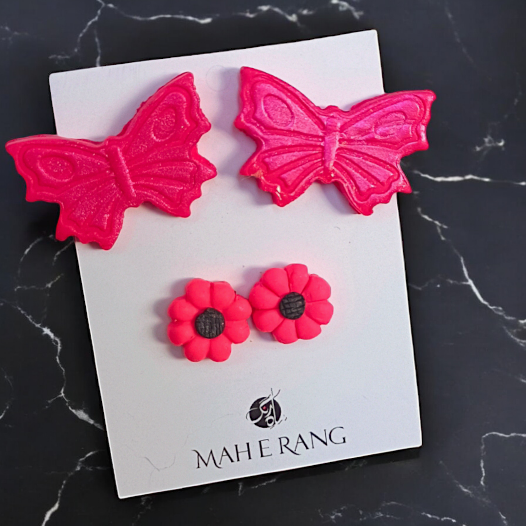 Mini Studs with Butterfly - Earring Studs Sets