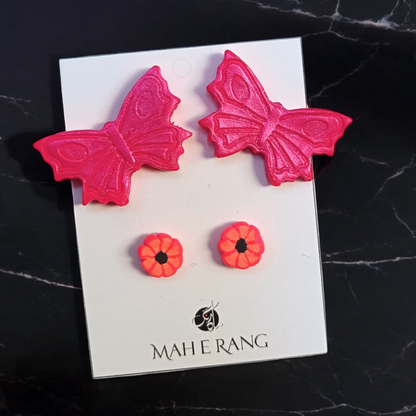 Mini Studs with Butterfly - Earring Studs Sets