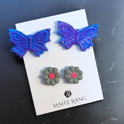 Mini Studs with Butterfly - Earring Studs Sets