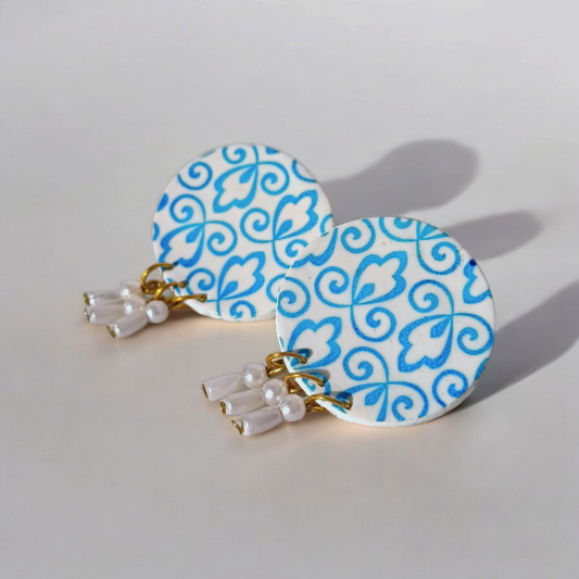 Azure 001 - Printed Earring Studs