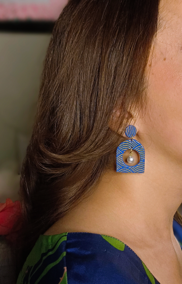 Azure 002- Printed Earrings Studs - Image 2