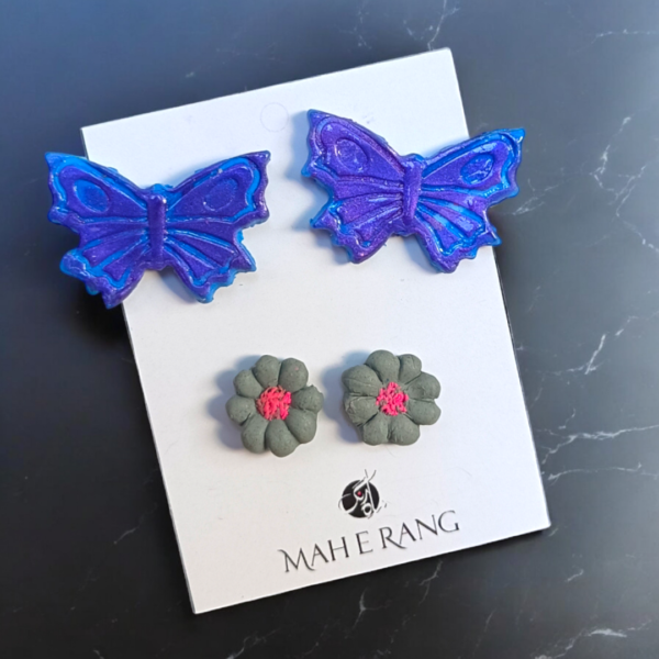Mini Studs with Butterfly - Earring Studs Sets - Image 10