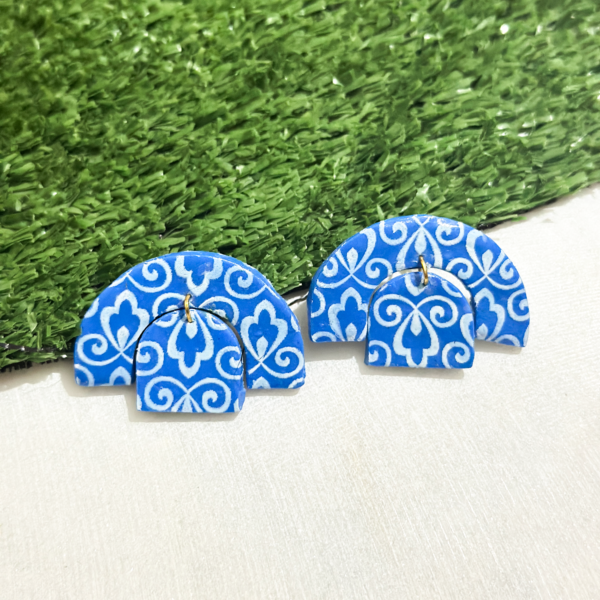 Azure 008 - Printed Earring Studs