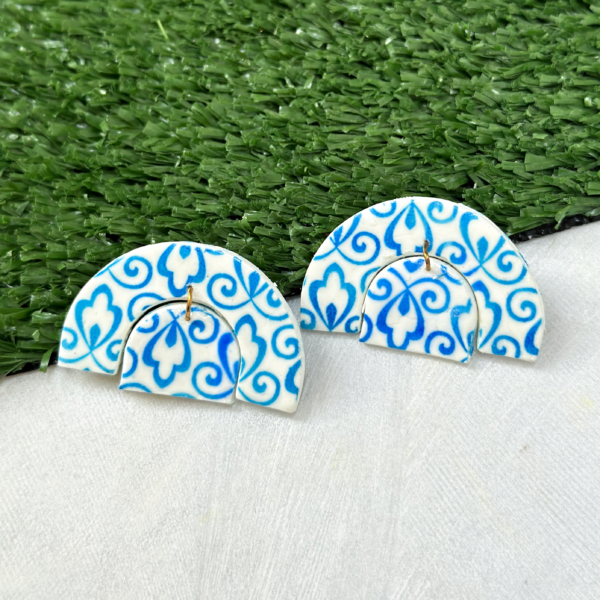 Azure 007 - Printed Earring Studs
