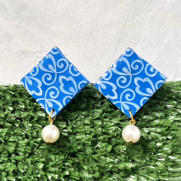 Azure 004 - Printed Earring Studs