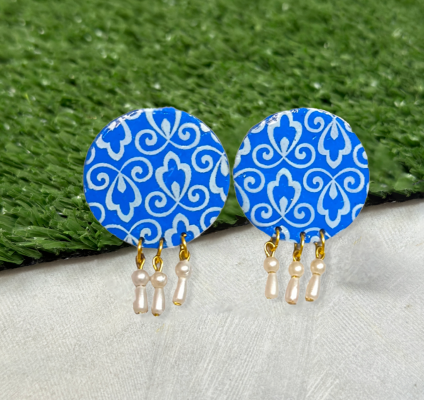 Azure 000 - Printed Earring Studs